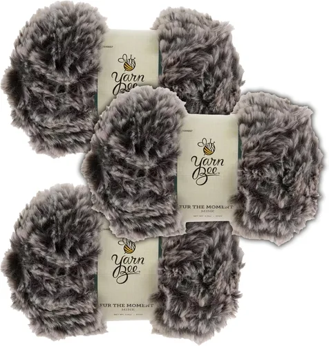 Vista 17 de Bee - Hilo súper voluminoso para tejer y tejer, madeja suave de 62 yardas de hilo 100% poliéster para mantas, sombreros y más, accesorios de Negro