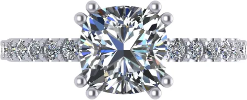 Vista 10 de NANA Jewels Anillos de plata de ley chapados en platino de 1.5-3 quilates con circonita cúbica ovalada y corte princesa Asscher Oro macizo de 10