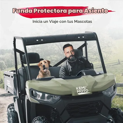 Vista 9 de Kemimoto Fundas de asiento UTV Negras, juego de fundas de asiento UTV impermeables y repelentes con funda para reposacabezas, compatibles con Can Am
