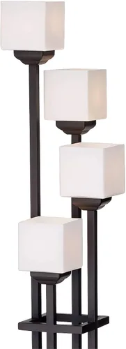 Vista 8 de Lámpara de pie estilo árbol con cuatro luces, de bronce