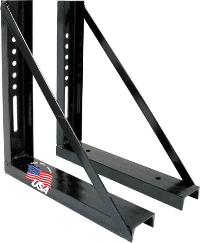 Vista 4 de Buyers Products 1701006B - Soportes de montaje formados y atornillados de acero negro para caja de herramientas debajo del camión, juego de 2, 18 x