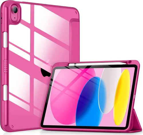 Vista 27 de DTTOCASE - Funda para iPad de 10.ª generación de 2022, 10.9”, reverso transparente y marco de poliuretano termoplástico antigolpes