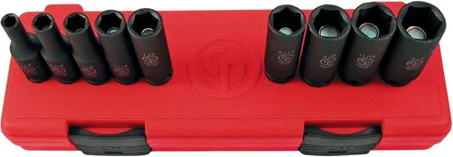 Vista 13 de Chicago Pneumatic SS814D - Unidad cuadrada de 1 pulgada, métrica profunda, 6 puntos, juego de llaves de impacto (4 piezas)