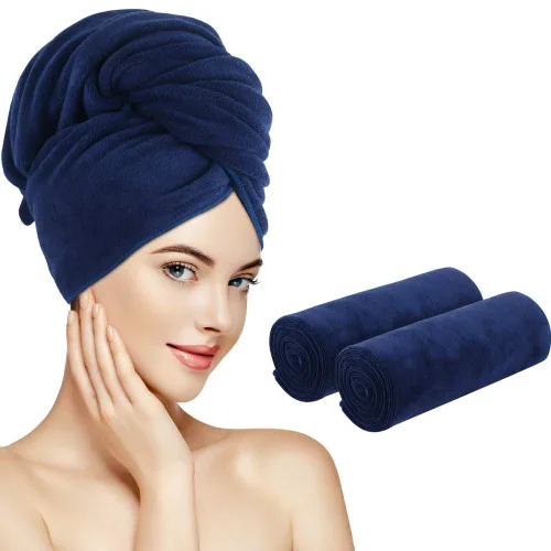 Vista 16 de SUNLAND - Toalla de microfibra para el cabello, 24 x 43 pulgadas, color negro