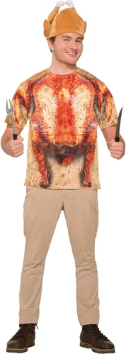 Vista 3 de Forum - Top de disfraz con estampado de pavo para adulto, Como se muestra