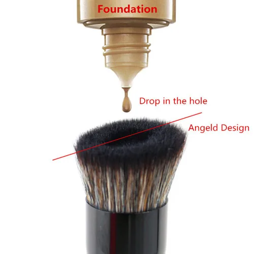 Vista 5 de Cepillo líquido para base de maquillaje para un aspecto natural impecable – Aplicador de maquillaje en ángulo para perfeccionar la crema facial