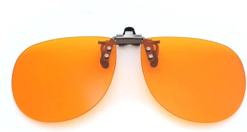 Vista 8 de FEISEDY Clip en gafas de luz azul de una pieza sin montura para mujer y Naranja/Rectangular
