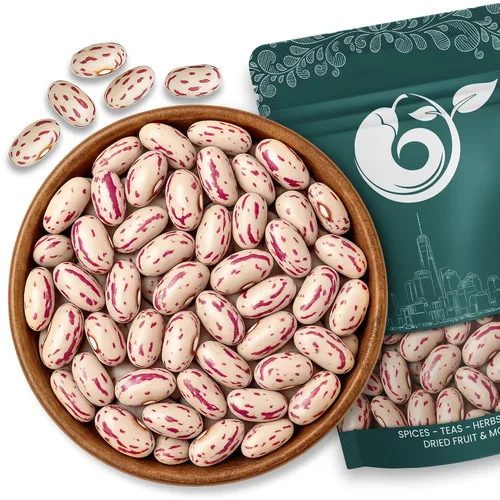 Vista 7 de NY Spice Shop Frijoles secos de arándano - Frijoles Borlotti secos de 1.5 libras - Frijoles romanos - Frijoles de arándano romano naturales