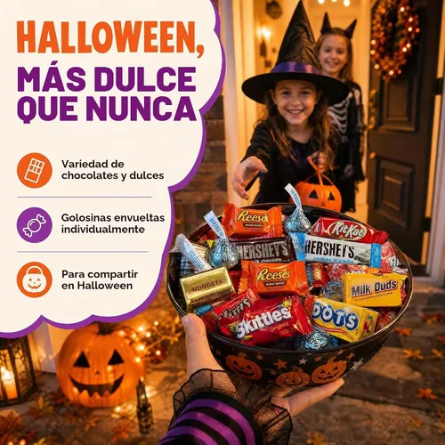 Vista 2 de Paquete variado de chocolates y dulces, 4 libras de caramelos de chocolate surtidos a granel, bolsa de caramelos a granel CandyMix - Dulces