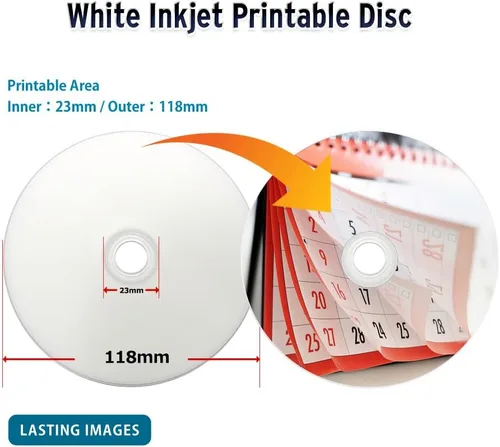 Vista 3 de 6X 25GB BD-R Blu-ray Disco en blanco Hub de inyección de tinta blanca imprimible - 25 discos
