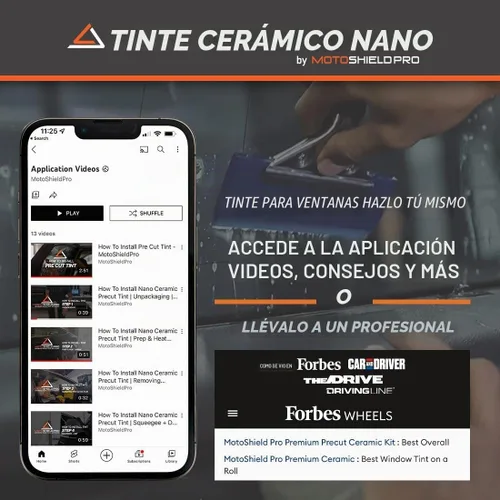 Vista 5 de MotoShield Pro – Tinte de cerámica de calidad superior, precortado, para todos los vehículos con control de calor superior, bloquea el 99% de rayos