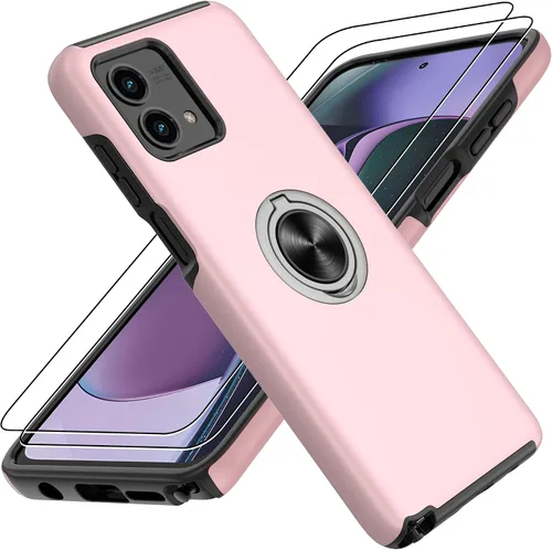 Vista 25 de Gritup - Funda para Galaxy A05S con protector de pantalla HD×2, funda protectora para teléfono a prueba de golpes con soporte magnético de anillo
