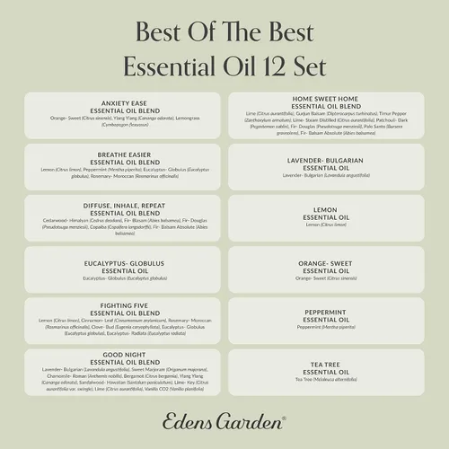 Vista 9 de Edens Garden Aceites esenciales Best of the Best 12 Set – 100% puro grado terapéutico: lavanda, menta, limón, naranja, árbol de té y más
