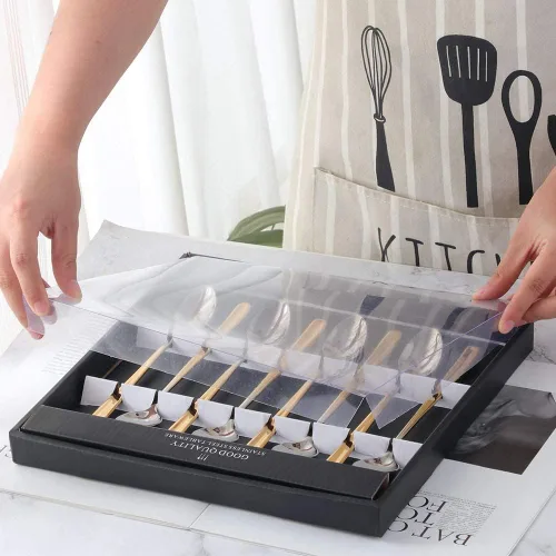 Vista 6 de YDware - Juego de cucharas de té helado de mango largo, cucharas doradas de cambio gradual de 7.87 pulgadas, cucharas de cóctel de acero inoxidable