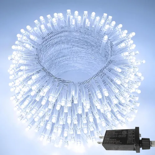 Vista 19 de Guirnalda de luces de Navidad de 66 pies y 200 luces LED para exteriores e interiores, luces decorativas extensibles e impermeables con cable