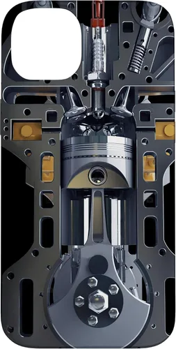 Vista 15 de Mecánico Motor Metal Pistón Cilindros Metal PC Case para iPhone 17
