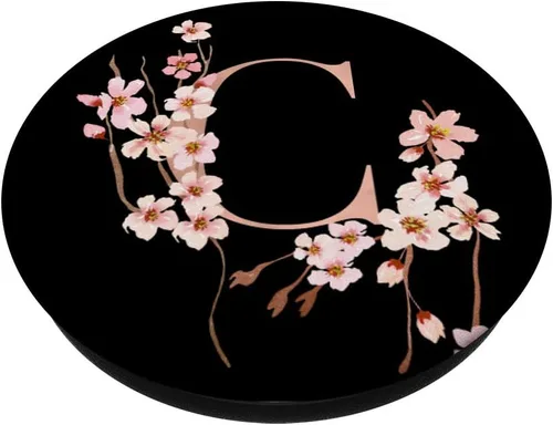 Vista 2 de Cherry Blossom - Soporte para teléfonos y tabletas, diseño de flor japonesa, Negro