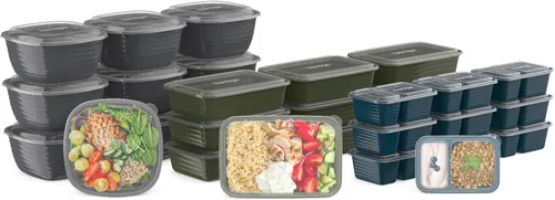 Vista 10 de Bentgo Prep - Kit variado de preparación de comidas de 60 piezas, recipientes de alimentos reutilizables PFAS y sin BPA, bandejas de 1