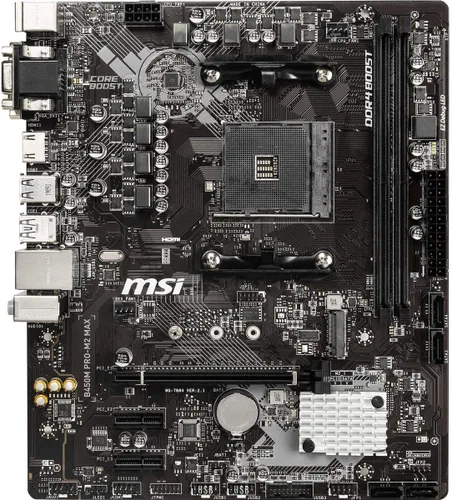 Vista 3 de MSI ProSeries AMD Ryzen 1ª y 2ª generación AM4 M.2 USB 3 DDR4 D-Sub DVI HDMI Micro-ATX placa base (B450M PRO-M2 Max) (B450MPM2MAX)