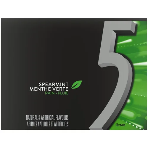 Vista 4 de Wrigley 5 Rain-Tingling Spearmint, 10 unidades / 150 palos en total