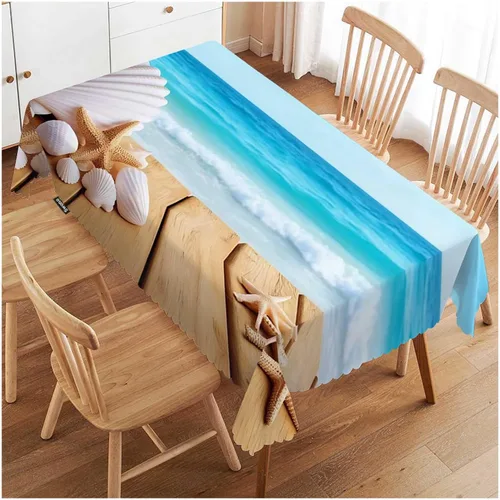 Vista 11 de Swono - Mantel rectangular de bambú con diseño de luz solar y bosque de bambú - Mantel a cuadros lavable para mesa de cocina, cena de festividades