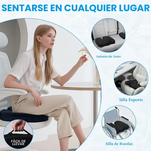 Vista 5 de Juego de cojín de asiento de espuma viscoelástica y almohada de apoyo lumbar de terciopelo suave, cojines de silla de computadora cómodos