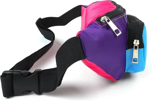 Vista 3 de Riñonera retro de los años 80 para mujeres, hombres y niños, accesorios de los años 80, disfraces de los años 90 para mujeres, fiestas, viajes