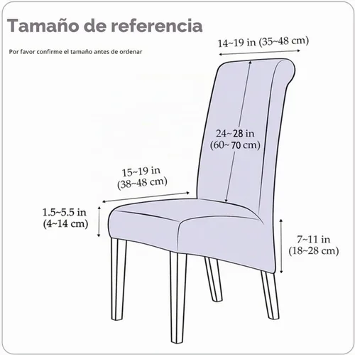 Vista 4 de Deisy Dee Fundas protectoras para sillas de comedor extragrandes de elastano suave y extra grande para cocina, comedor, extraíbles y lavables Negro