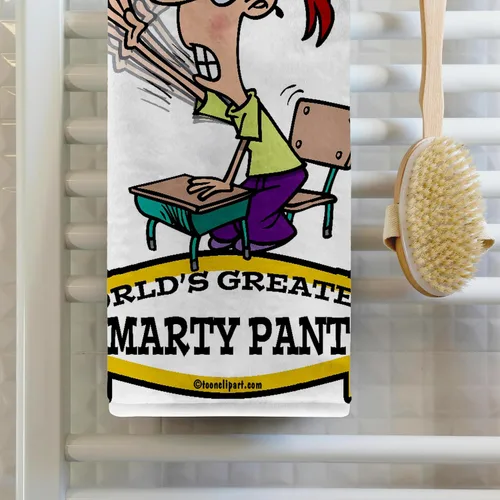Vista 2 de 3dRose Funny Worlds Greatest Smarty Pants Cartoon 15x22 Hand Towel
