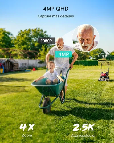 Vista 2 de COOAU 2.5K/4MP cámaras de seguridad solares inalámbricas al aire libre