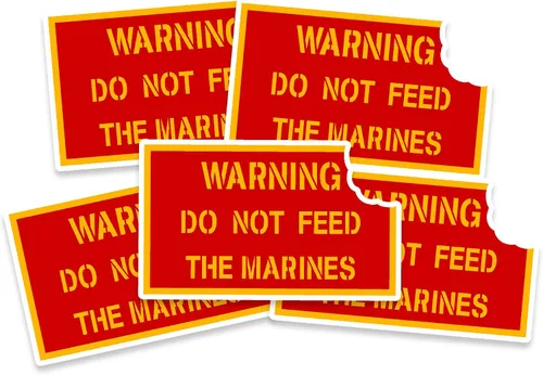 Vista 4 de Calcomanía de vinilo Warning Do Not Feed The Marines Semper Fi de NEO Tactical Gear - Fabricado en los Estados Unidos