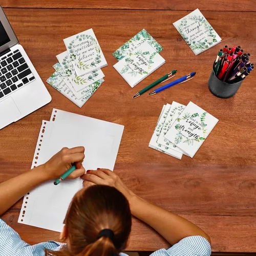 Vista 6 de Estune Juego de 96 regalos de versículos bíblicos que incluye 48 piezas de versículos de la Biblia, diario para mujeres, 48 bolígrafos inspiradores