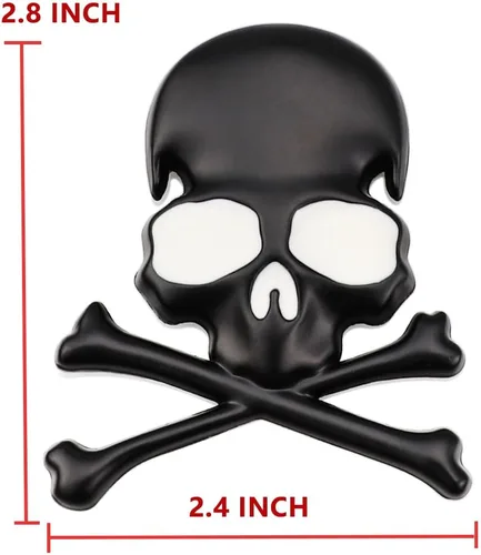 Vista 7 de Emblema de calavera de esqueleto 3D para el lado del coche, parte trasera, capó delantero, puerta del maletero, parachoques trasero, caja de cola