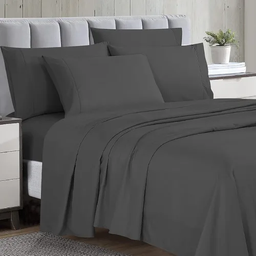 Vista 12 de Home Basics - Juego de sábanas de microfibra cepillada ultra suave de 4 piezas de 2.36 oz/m², hipoalergénico, individual, aguamarina