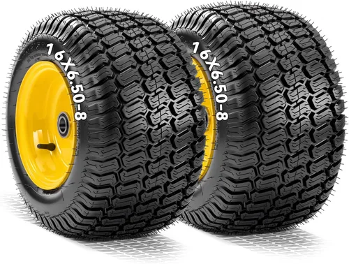 Vista 11 de YITAMOTOR 16X6.50-8 Rueda de cortacésped y conjuntos de neumáticos, 4 capas Amarillo