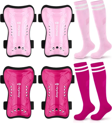 Vista 18 de Hryrbay Kids Soccer Shin Guards and Socks Toddler Soccer Shin Pads Protective Defender Gear for Boys Girls Ages 3-15 Great for Training, Matches