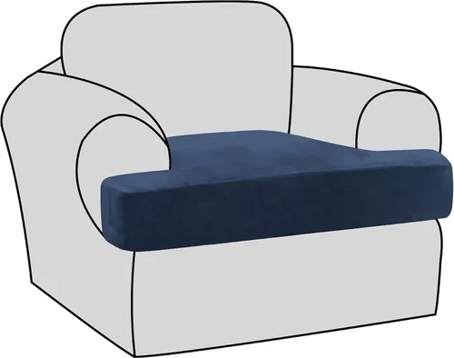 Vista 17 de H.VERSAILTEX Fundas de terciopelo elástico para silla con cojín en forma de T para sala de estar, funda de sofá, funda de asiento con cojín