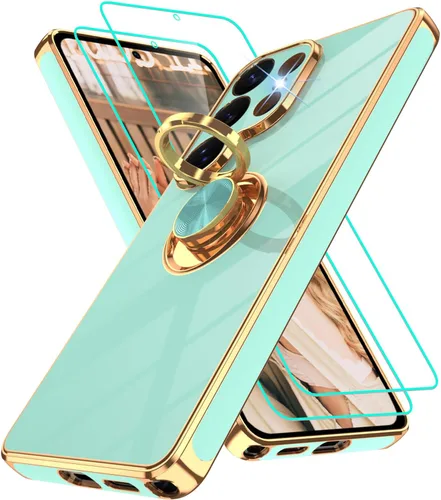 Vista 181 de Funda para Motorola Moto G 5G 2024: Funda Moto G Play 5G 2024 con 2 piezas de protectores de pantalla, soporte de anillo de rotación de 360°