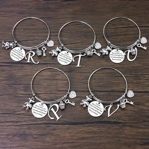 Vista 4 de JRXOO Pulsera inspiradora de regalo de cumpleaños para nieta, hija, sobrina, hermana, Acero inoxidable