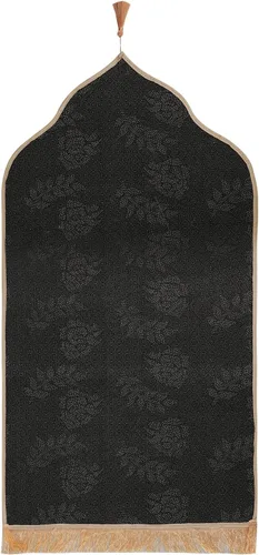 Vista 4 de Alfombra de oración musulmana simple y sólida de terciopelo en relieve, alfombra de oración turca, portátil, para hombres y mujeres, Janamaz
