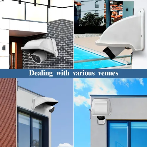Vista 6 de OOSSXX Cámara de seguridad universal Sun Rain Cover Shield Cover Shield para cámara de vigilancia Techo protector para domo/Bullet cámara exterior
