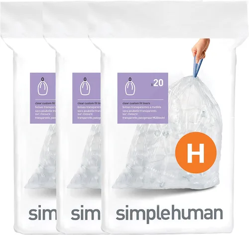 Vista 33 de simplehuman Forro para bote de basura de ajuste personalizado, 45 litros/12 galones, 20 unidades (paquete de 2)