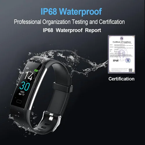 Vista 6 de Rastreador de actividad física con monitor de ritmo cardíaco, contador de pasos/calorías, reloj inteligente monitor de sueño, IP68, rastreador