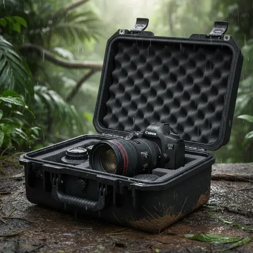 Vista 5 de MEIJIA Funda rígida y compacta impermeable de alta calidad para cámara con espuma de ajuste personalizable, protección completa con diseño ligero