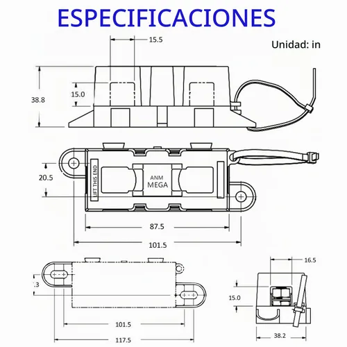 Vista 6 de Portafusible BOJACK AMG MEGA para fusible AMG MEGA (Paquete de 2)