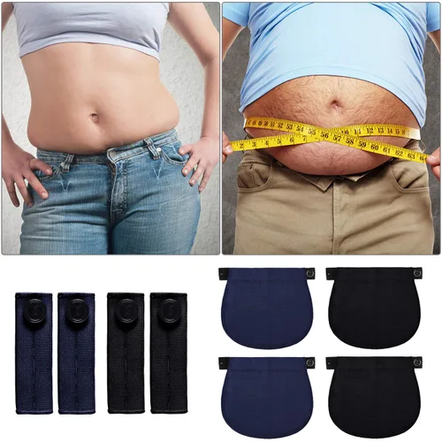 Vista 6 de Extensor de pantalones de maternidad ajustable elástico pantalón extensor de botón extensor de cintura para mujeres embarazadas negro azul marino