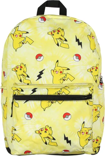 Vista 2 de Bioworld Pokemon Pikachu Pokeball Tie Dye Mochila de viaje para portátil de 17 pulgadas