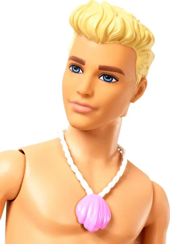 Vista 3 de Barbie Dreamtopia - Muñeca Merman, aproximadamente 12 pulgadas con cola de arcoíris azul y pelo rubio, para niños de 3 a 7 años