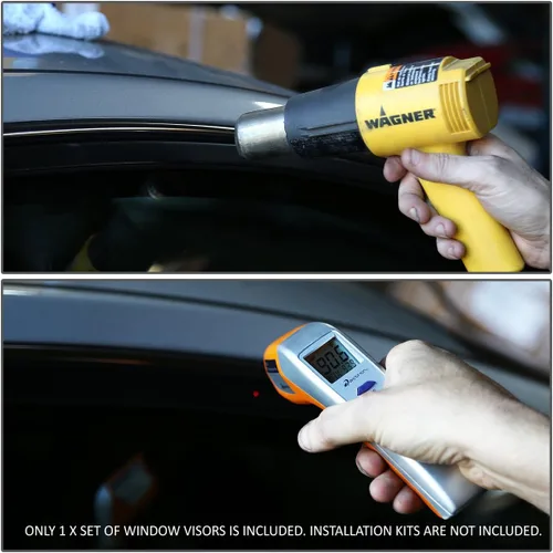 Vista 9 de Auto Dynasty 4 unidades de protector de lluvia para ventana con cinta adhesiva compatible con Mazda 3 2004-2009, acrílico