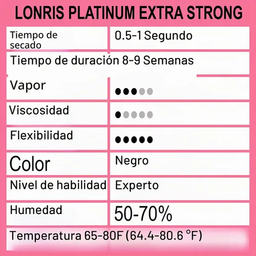 Vista 2 de 8-9 semanas de retención/pegamento de extensión de pestañas de volumen/Platinum Extra Strong LONRIS Lash / 0.5-1 segundo tiempo de secado/unión